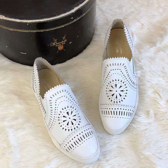 laser cut slip on sneakers